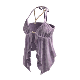 Coquette Floral Halter Top w/ Ruffles (Purple)