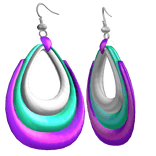 Purple & Teal 2000s Harajuku Ear Hoops Y2K