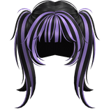 purple black jirai kei pastel goth messy pigtails