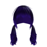 Purple Blue Wavy Long Curly Dollette Pigtails 