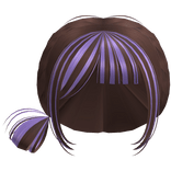 purple brown jirai kei side bun braid pastel hair