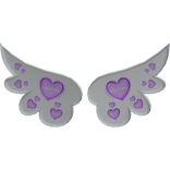 Purple Chibi Heart Angel Wings