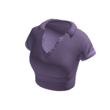 Purple Cropped Polo Top