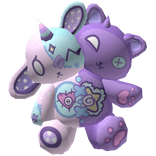 purple cute plushie back monster