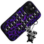 purple emo leopard phone w/ charms
