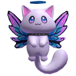 Purple Flying Cat And Galaxy Wings