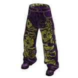 Purple Green Denim Tear Baggy Pants