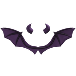 Purple Halloween Vampire Wings + Horns Combo