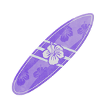 Purple Hibiscus Surfboard - Waist 🌺