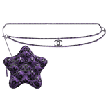 Purple Leopard Cstar Quilted Waist Bag Silver