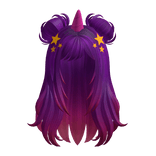 Purple Long Wavy Unicorn Hair w/ Stars - RBC