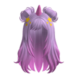 Purple Long Wavy Unicorn Hair w/ Stars - RBC