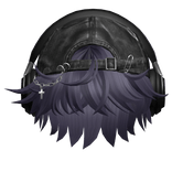 Purple Messy Hair w/ Headphones & Y2K Hat