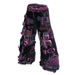 Purple Neon Cyberpunk Flare Pants