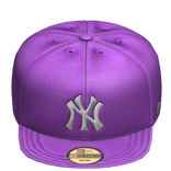 Purple NY Fitted Cap | Tilted