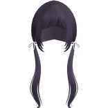 Purple Pigtails Bows Long W Bangs