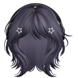 Purple Short Wolf Cut Hair with Headphones