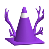 Purple Traffic Cone W/ Antlers