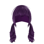 Purple Wavy Long Curly Dollette Pigtails 
