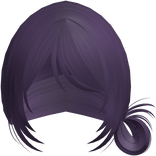 Purple Wispy Messy Side Bun W Bangs