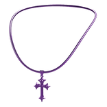 -',ৎ Purple Y2K Cross Necklace (3.0)