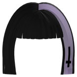 ♡ : purple/black cross goth y2k hime bangs 