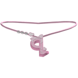 ♡ q bunny initial necklace (pink)