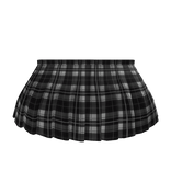 R6 1.0 Girl Black and White Plaid Pleated Skirt