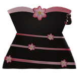 (R6) Short Black&Pink Flower Dress 