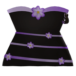 (R6) Short Black&Purple flower dress 
