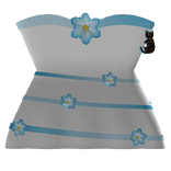 (R6) Short White&Blue Flower Dress 