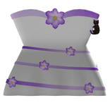 (R6) Short White&Purple flower dress 