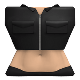 R6 Zipped Black Shirt