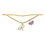 ♡ R initial w bow ( Gold )