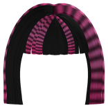 ♡ : raccoon pink/black scene y2k hime bangs 