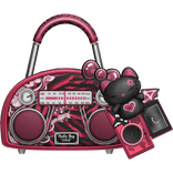 Radio Bag Scene dark pink zebra