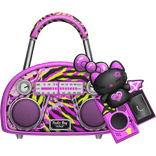 Radio Bag Scene green & Pink zebra