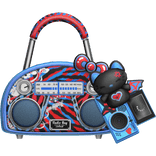 Radio Bag Scene Red & Blue Zebra
