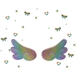Rainbow Angel Wings and Cute Bows Aura