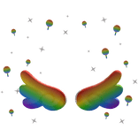 Rainbow Angel Wings and Lollipop Aura