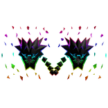 Rainbow Black Dragon Heads