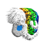 rainbow camo chunky fluffy fur ushanka