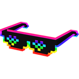 Rainbow Cartoony Cyber Pixel Sunglasses