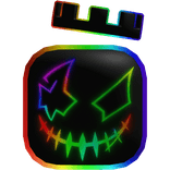 Rainbow Cartoony Demon Head