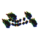 Rainbow Cartoony Dragon Head