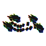 Rainbow Cartoony Dragon Heads
