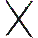 Rainbow Cartoony Dual Katana Sword Pack