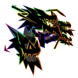 Rainbow Cartoony Lightning Dragon Heads