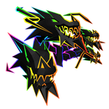 Rainbow Cartoony Lightning Dragon Heads