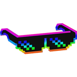 rainbow cartoony pixel meme sunglasses